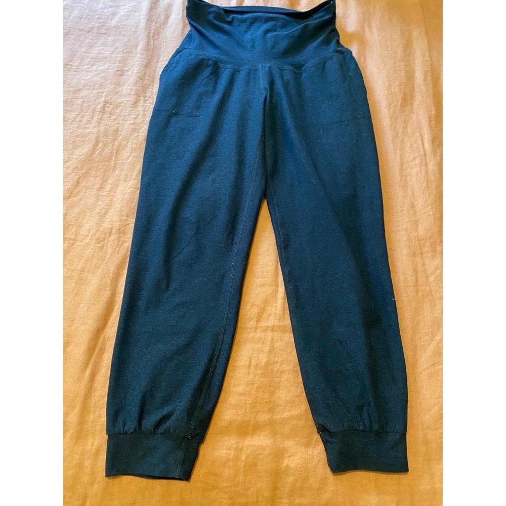 Beyond Yoga Beyond the Bump Maternity Joggers Black Gray M Pant s64